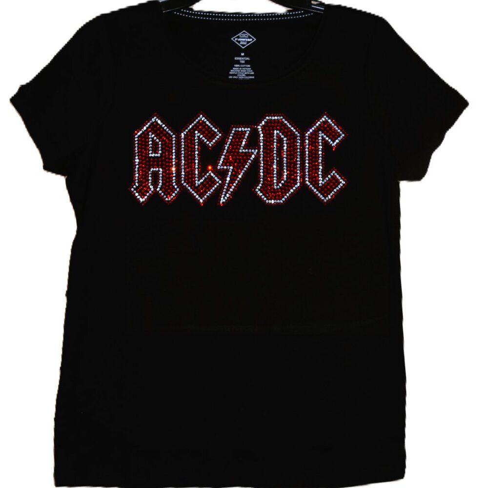 AC/DC Studded Logo Women's Black Tank Top